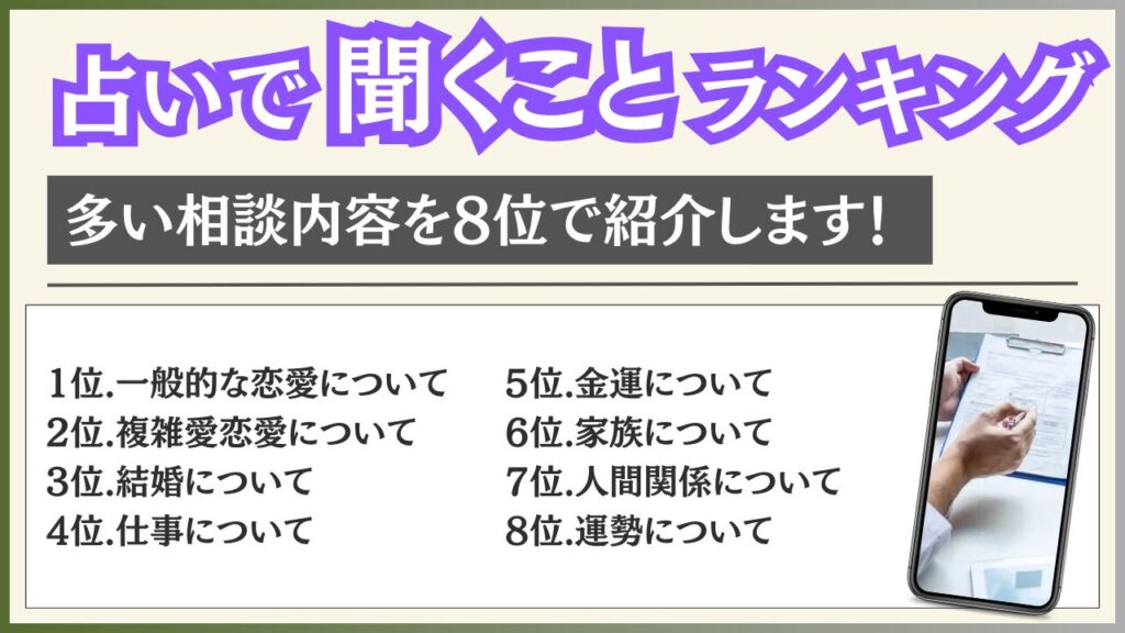 占い聞くことランキング