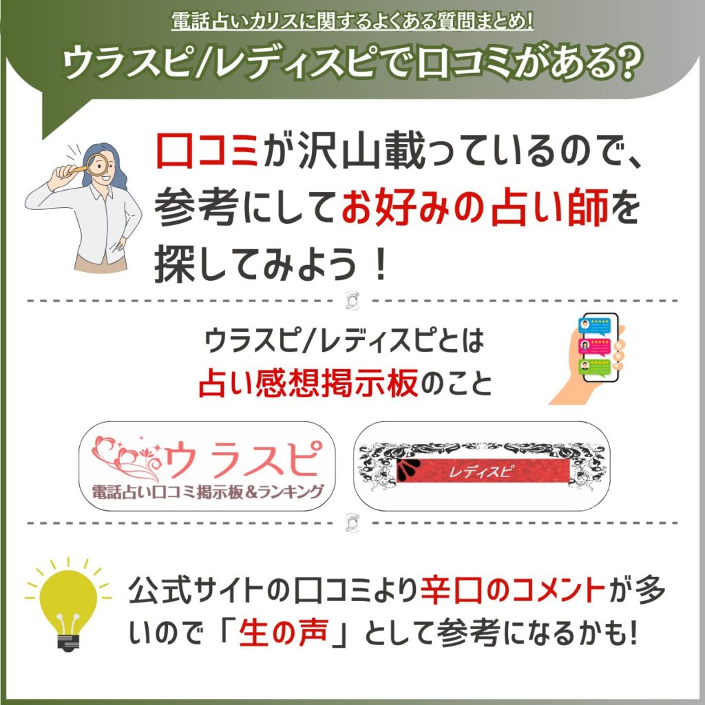 カリスはウラスピで口コミはある？