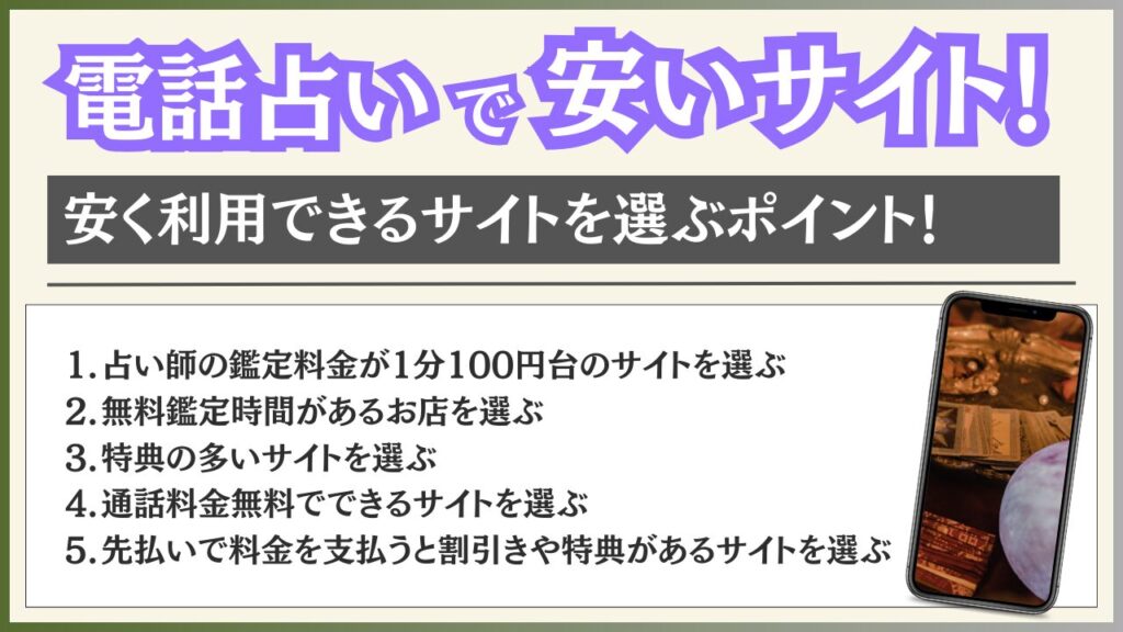 電話占い 安いサイト 選ぶポイント