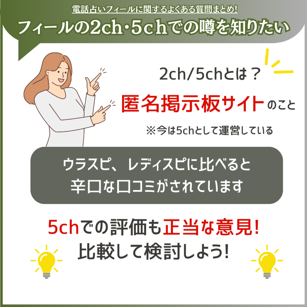 フィールの2ch・5chでの噂を知りたい！